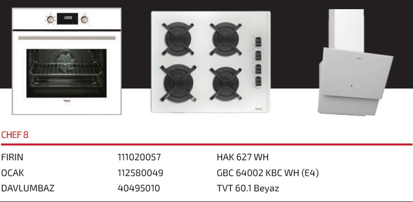 Teka Chef 8 Ankastre Set