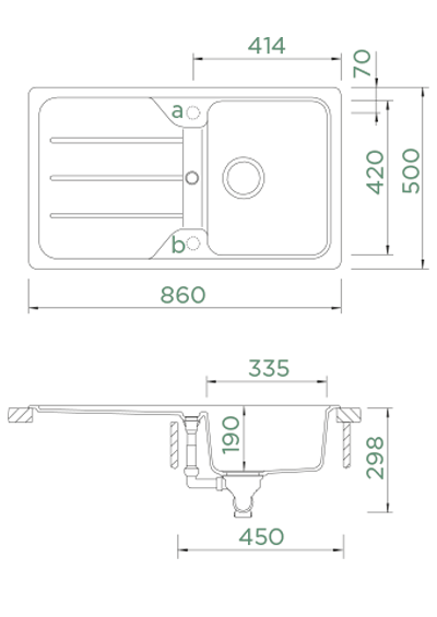Schock Formhaus D100 Alpina Granit Eviye