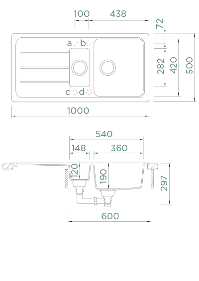 Schock Formhaus D150L Alpina Granit Eviye
